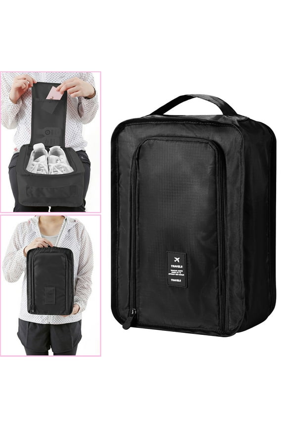 Portable Shoe Carry Case, Compact Travel Storage Bag for Shoes, Foldable Organizer with Handles, Gym or Overnight Bag Essential