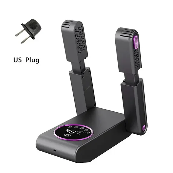 Portable Shoe Dryer Electric Shoe and Boot Dryer 180° Folding Design Smart Display for Shoes Gloves Hats Socks Ski Boots (US Plug Single)