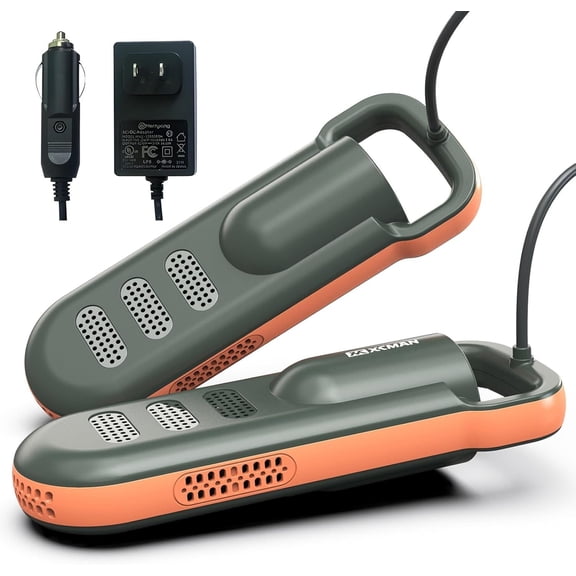Portable Shoe Dryers and Boot Dryer,Boot dryer for winter Boots, Work Boots, Rain Boots, Tennis Shoes, Ski Boot Liners,With integrated fan and heater-Ultra Silent | 12V DC/AC Converter| Plug