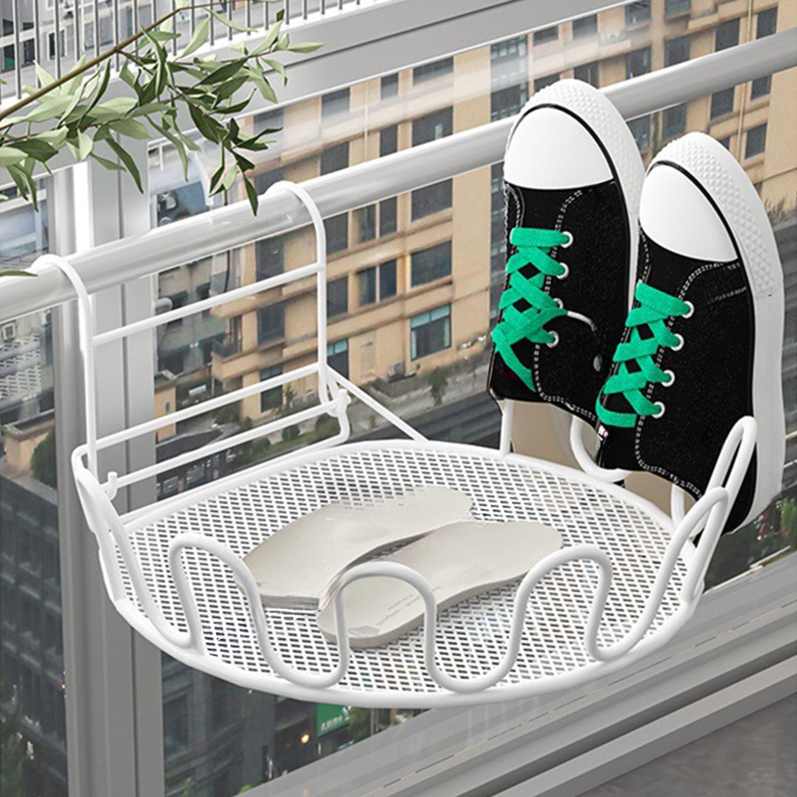Window Sill Drying Rack Portable Shoe Drying Rack for Balcony Railings Windowsill,Round Balcony ...