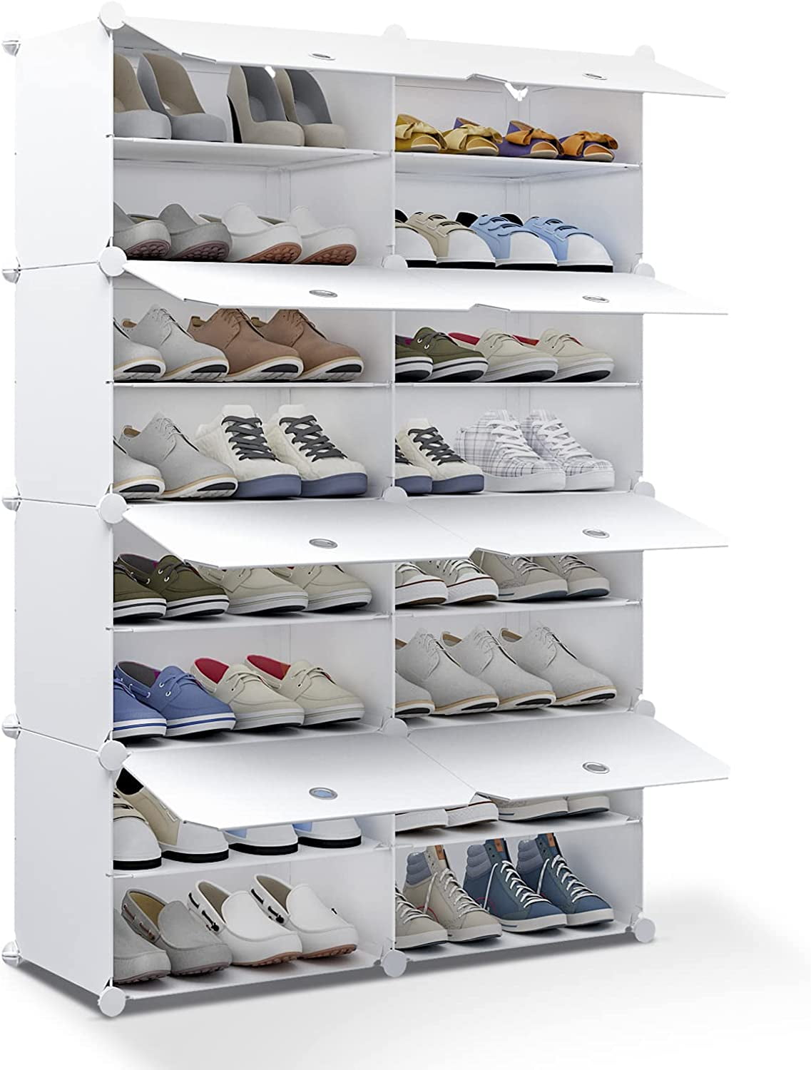 Portable Shoe Rack Organizer 32 Pair Tower Shelf Storage Cabinet Stand ...
