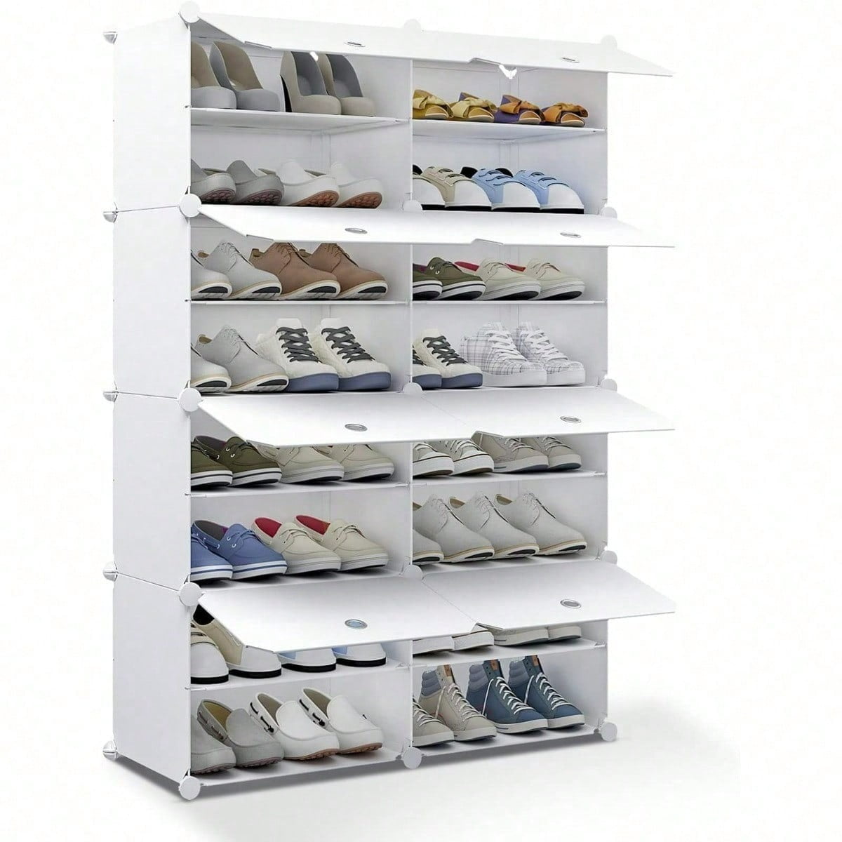 Portable Shoe Rack Organizer 32 Pair Tower Shelf Storage Cabinet Stand ...