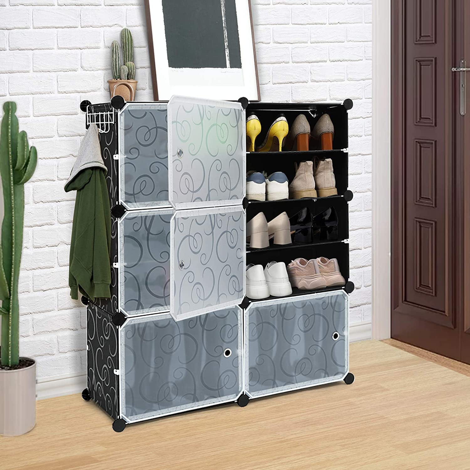 CIMLORD 6-Tier Foldable Shoe Rack Organizer for Closet 24Pairs Plastic Shoe  Rack Shelf Collapsible Shoes Storage Box Clear Shoe Boxes Stackable with