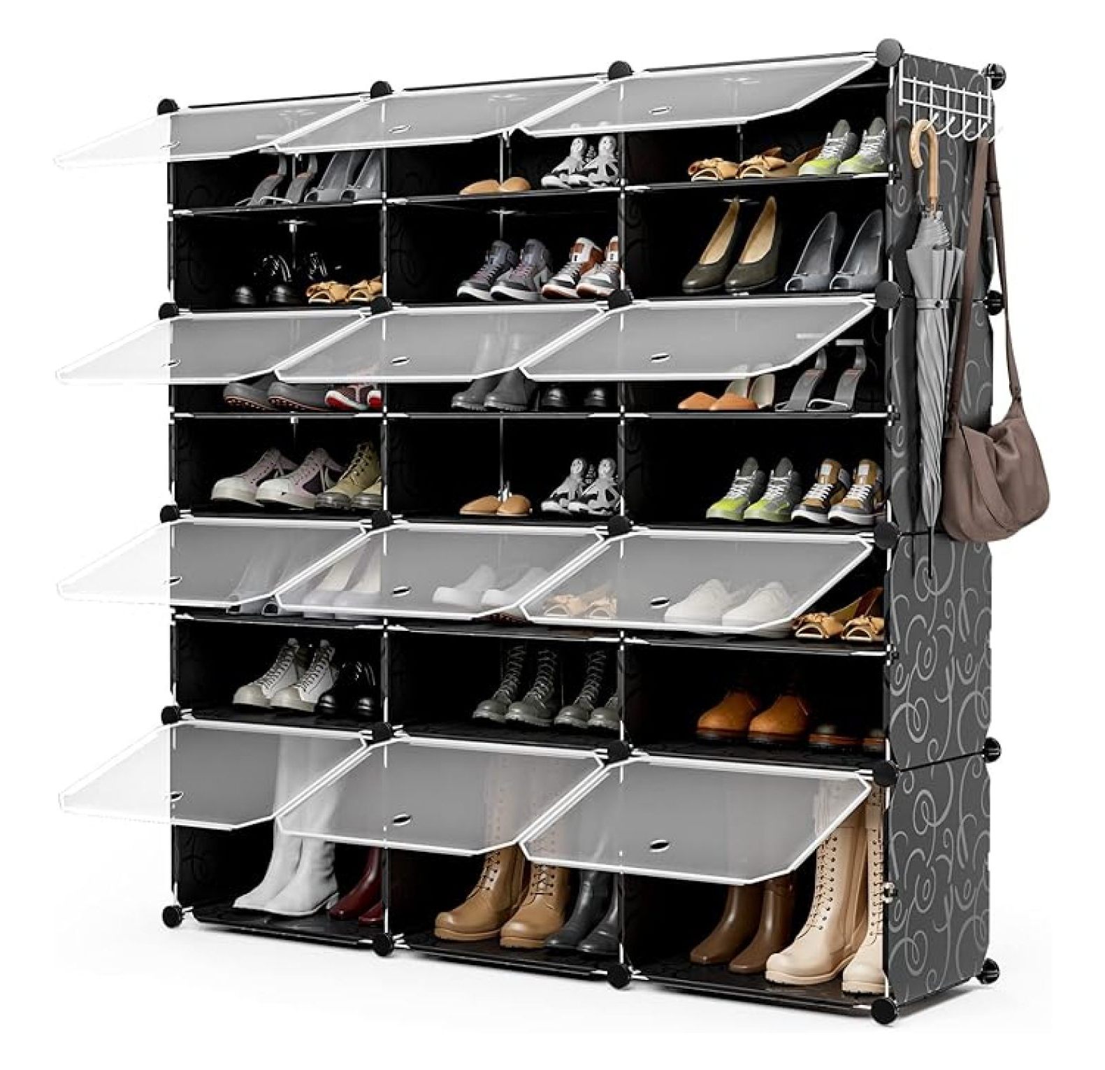 Portable Shoe Rack Organizer, Pairs Expandable Modular Shoe Storage ...