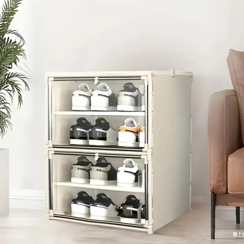 Portable Shoe Rack Organizer for Closet Entryway, Stackable Sneaker ...