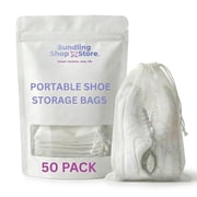 Portable Shoe Storage Bags- 50 Pack Breathable Non-Woven Fabric Shoe Organizer with Drawstring Closure, Travel Shoe Bags, Dust Covers, Shoe Drying and Hanging Storage Solution