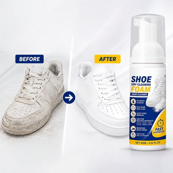 Portable Shoes Cleaner Kit Yellow Stain Remover Tool, Compact Sneaker Cleaner Kit Travel White Shoes Wash, Shoe Cleaners Foam for Mesh Canvas Fabric Care