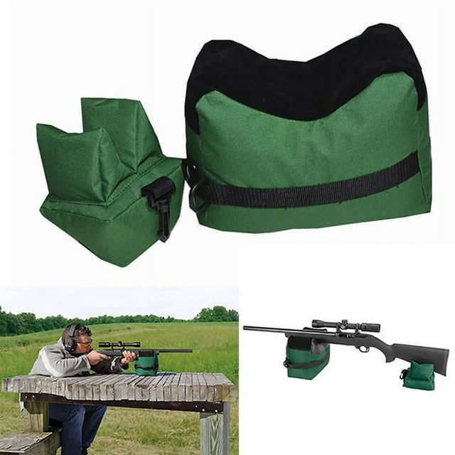 Portable Shooting Range Sand Bag Set Front & Rear Rifle Gun Bench Rest Stand Front Rear Bag