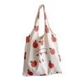 thumbnail image 1 of Portable Shopping Bag Canvas Large Capacity Reusable Lightweight Cloth Bag for Traveling Multiple Peaches, 1 of 1