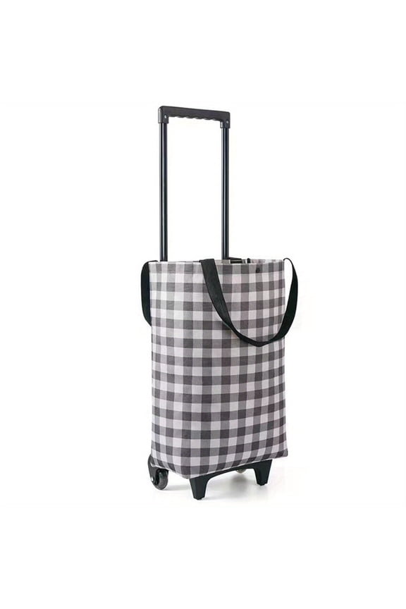 Portable Shopping Bag with Wheels, Collapsible Shopping Trolley, Dual-Purpose Reusable Grocery Bags, Travel Tote on Wheels
