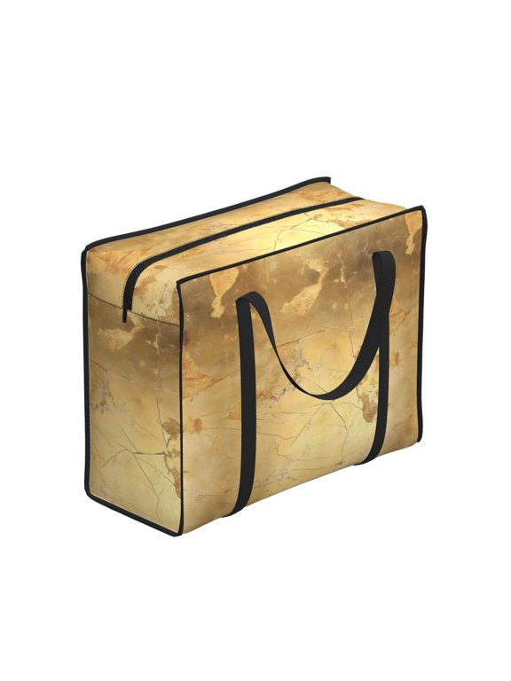 Portable Shopping Storage Bag 20.915.7in Waterproof Fastening Durable Large Capacity Design For Shopping Picnic Travel Camping Gold Marble_3