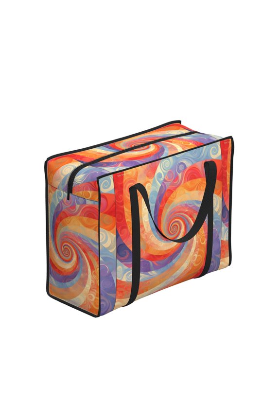 Portable Shopping Storage Bag 20.915.7in Waterproof Fastening Durable Large Capacity Design For Shopping Picnic Travel Camping Palevioletred Tie-Dye Vibrant Colors And Swirling