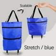 thumbnail image 1 of Portable Shopping Wheel Bag Trolley with Telescopic Handle 30L Foldable Supermarket Cart for Groceries Vegetables Beverages Retractable Wheels Zippered Storage 15kg Capacity, 1 of 8