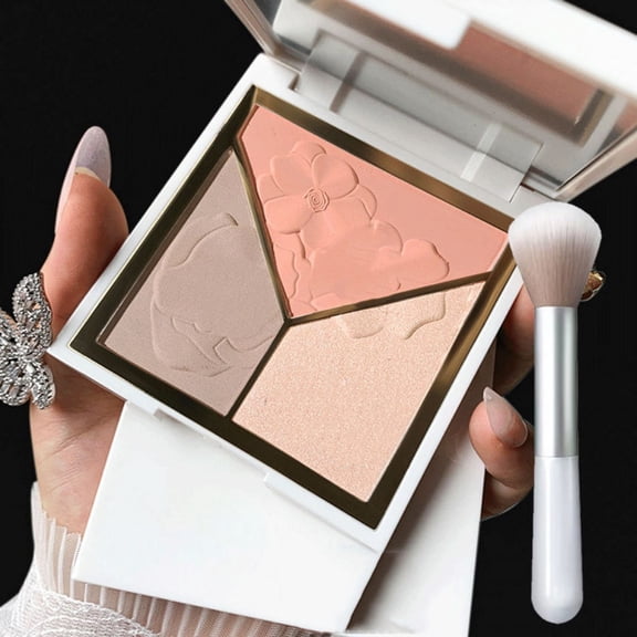 Portable Short Loose Powder Blush Brush 1 PCS Beauty Tool for Contour and Wet Powder