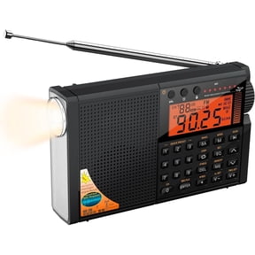 Portable Shortwave Radio with Bluetooth, NOAA Weather Alert, Rechargeable Battery, Flashlight & TF Card Playback for Emergency, Camping, Travel
