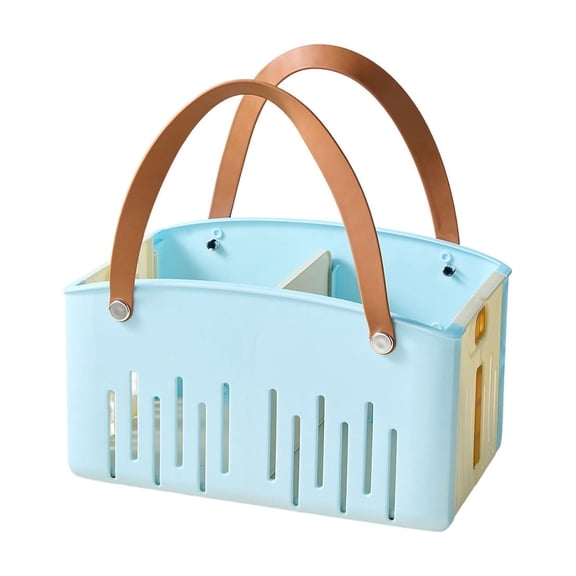 Portable Shower Basket - Foldable Bath Storage with Wet & Dry Separation, Lightweight Travel Carrying Bin for Home, Gym & Camping, Efficient Drainage System, Stylish Organizer Blue
