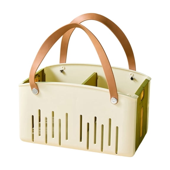 Portable Shower Basket with Drainage, Foldable Dry & Wet Separation Bath Caddy, Travel Carrying Organizer for Toiletries
