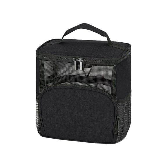 Portable Shower Caddy Bag, Black, 300D Fabric+Mesh, Large Capacity, Gym/Travel/College Dorm Toiletry Organizer