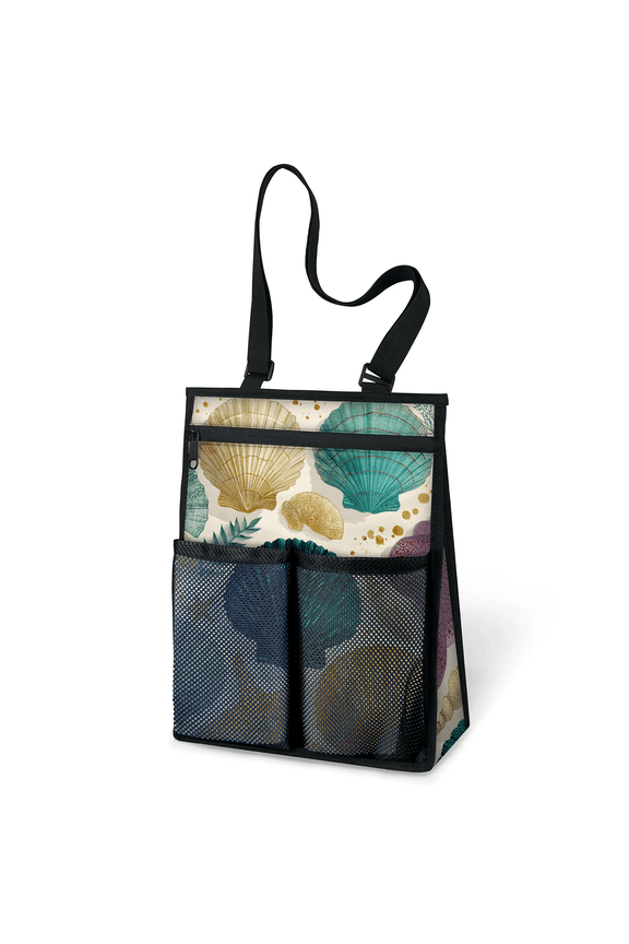 Portable Shower Caddy Bag , Water-resistant Toiletry Travel Bag with Multiple Pockets, Large Capacity Quick Dry Shower Bag for Gym Beach Camping, College DormsShell Pattern