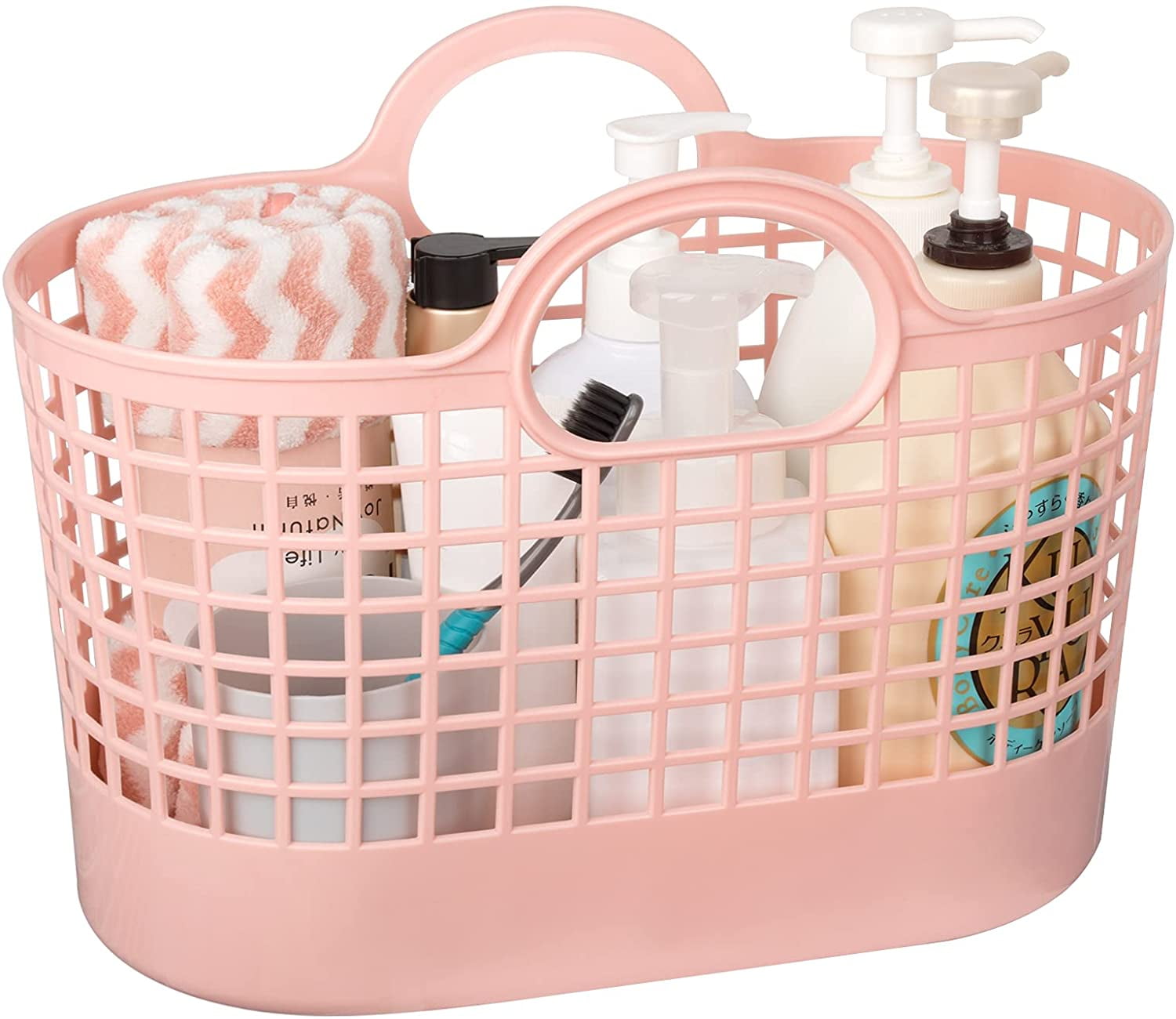 Portable Shower Caddy Basket, Plastic Storage Soft Carry Tote with