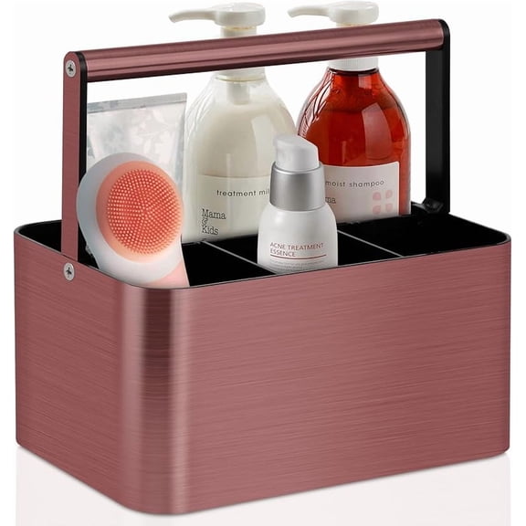 Portable Shower Caddy Dorm: Bathroom Caddy Organizer with Handle and Adjustable Dividers,Plastic Shower Basket for Toiletry,Makeup,Vanity,Shower Storage Tote for College, Cleaning Caddy, Black
