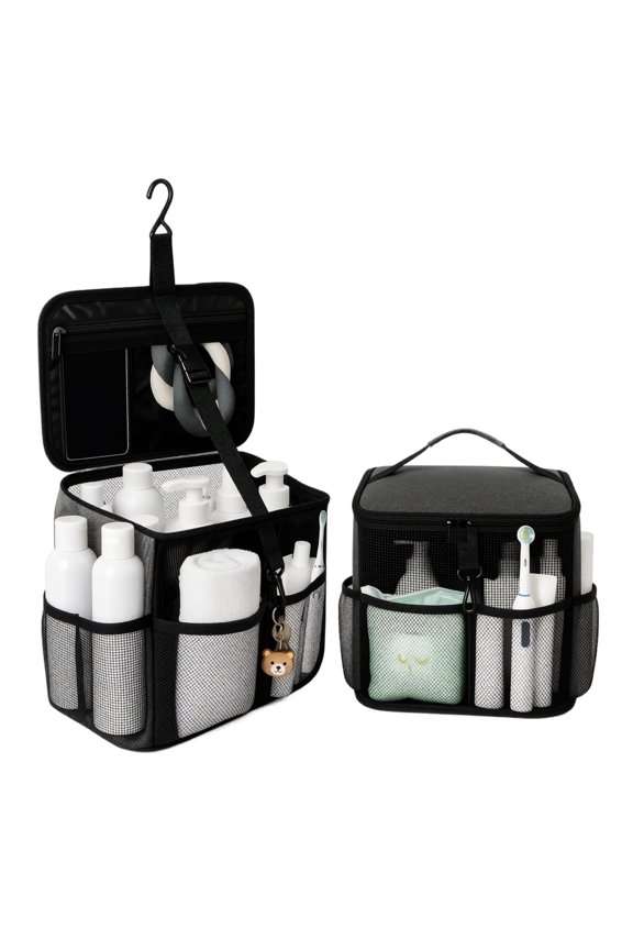 Portable Shower Caddy | Mesh Shower Caddy Bag with Waterproof Storage Bag, Hanging Shower Organizer for Camping Essentials Gym Shower Essentials
