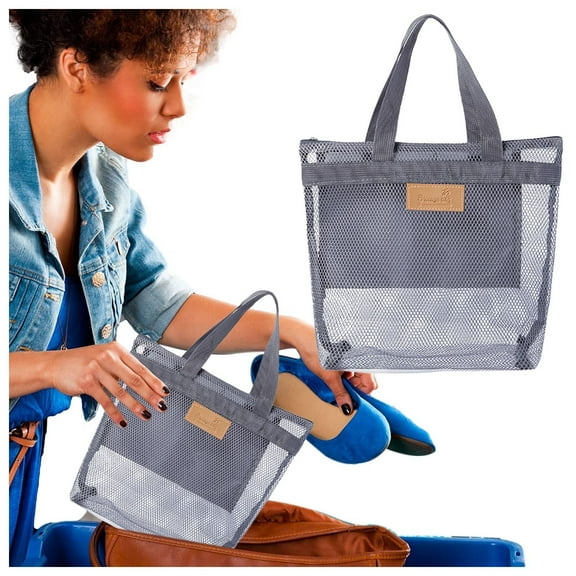 Portable Shower Caddy Mesh Shower Caddy Tote Bag Quick Dry Hanging Toiletries And Bathroom Organizer Pouch Bag Zipper Makeup Case Travel Makeup Train Case Soft Large Hair Storage Checke Pouch