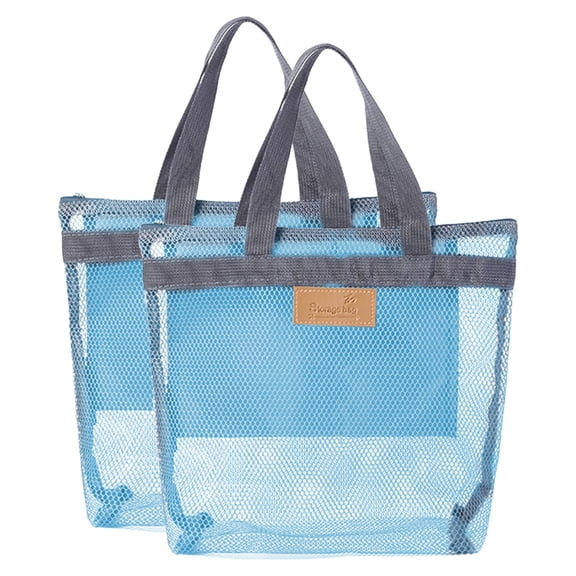 Portable Shower Caddy Mesh Organizer Bag for Toiletries College Dorm Travel or Camping with Zipper and Hanging Design