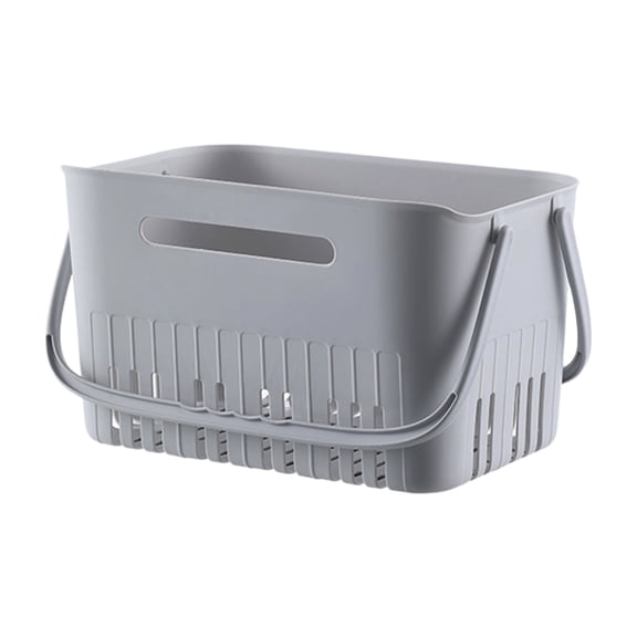 Portable Shower Caddy Plastic Bathroom Organizer with Handle and Drainage Holes for Toiletry College Dorm Gray