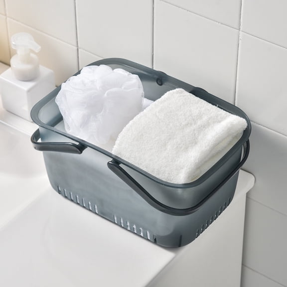 Portable Shower Caddy Tote Organizer Bucket with Handles for Dorm College Bathroom Kitchen Storage Home Textile, 29.8 cm22.1 cm15.1 cm, Grey