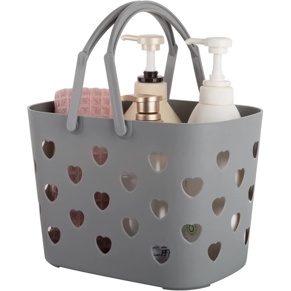 Portable Shower Caddy Tote Plastic Storage Basket with Handle Box Organizer Bin for Bathroom, Pantry, Kitchen, College Dorm, Garage