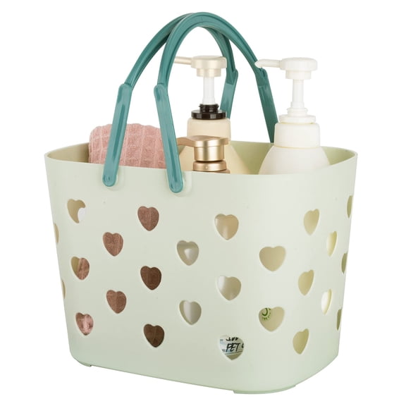 Portable Shower Caddy Tote Plastic Storage Basket with Handle Box Organizer Bin for Bathroom, Pantry, Kitchen, College Dorm