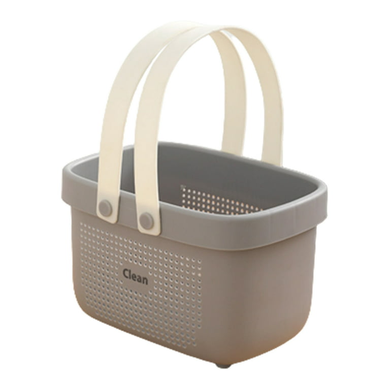 Portable Shower Caddy with Handles Storage Organizer Bin for Bathroom Small Grey, Gray