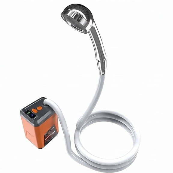 Portable Shower for Camping, with 2-Meter Hose and Three Spray Settings, Outdoor Shower Rechargeable Pump with Intelligent Digital Display, for Camping, Hiking, Traveling, Beach, and RV