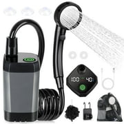 Portable Shower for Camping, [Long-Lasting] Spopal 6000mAh Rechargeable Camping Shower with Intelligent LED Display, 4 Spray Modes, IPX7 Waterproof Outdoor Camp Pump for Hiking, Travel, Car, Pet