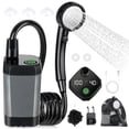 thumbnail image 1 of Portable Shower for Camping, [Long-Lasting] Spopal 6000mAh Rechargeable Camping Shower with Intelligent LED Display, 4 Spray Modes, IPX7 Waterproof Outdoor Camp Pump for Hiking, Travel, Car, Pet, 1 of 10