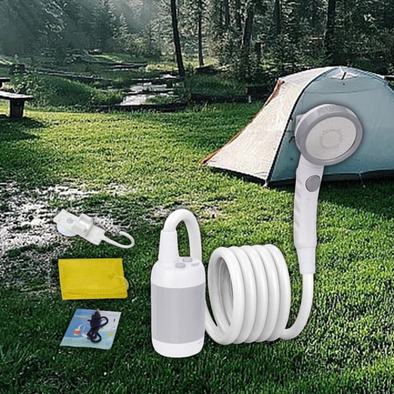 Portable Shower Electric Shower USB Rechargeable Adjustable Outdoor Shower Set with 1.8M Hose Camping Shower Pump for Backpacking Beach