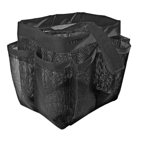 Portable Shower Mesh Caddy Tote Quick Dry Bathroom Basket Bag Black