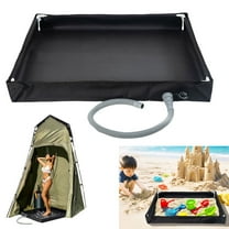 Portable Shower Pan, 31.5" x 31.5" x 3.94" Foldable Shower Base & Basin Floor with Detachable Drain Pipe, Ideal for RV, Outdoor,Indoor Shower Stall Enclosures, Black