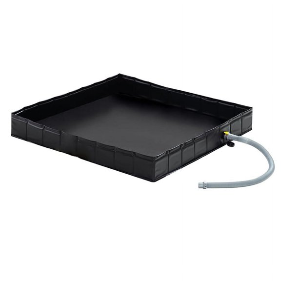 Portable Shower Pan, 41x41inch Foldable Shower Base & Basin Floor with Detachable Drain Pipe, Ideal for RV, Outdoor