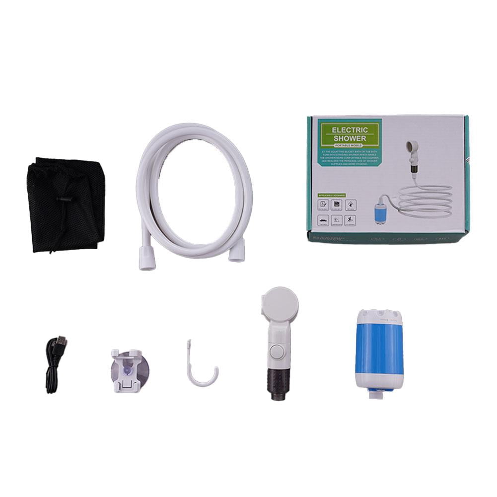 Portable Shower,Portable Shower for Camping,Rechargeable Outdoor Shower Head Sprayer,Pumps Water from Bucket,Used for Camping,Hiking,Travel,Car Washing,Pet Cleaning and Rv