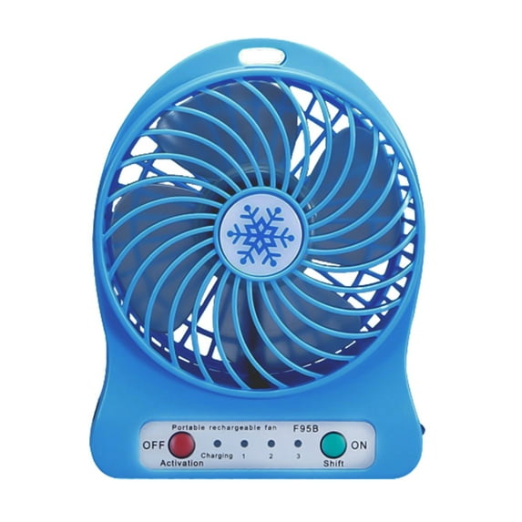 Portable Silent Fan, USB Rechargeable Fan, LED Light Fan, Three Speed Desktop Fan, Perfect for Office, Bedroom, Outdoor Use