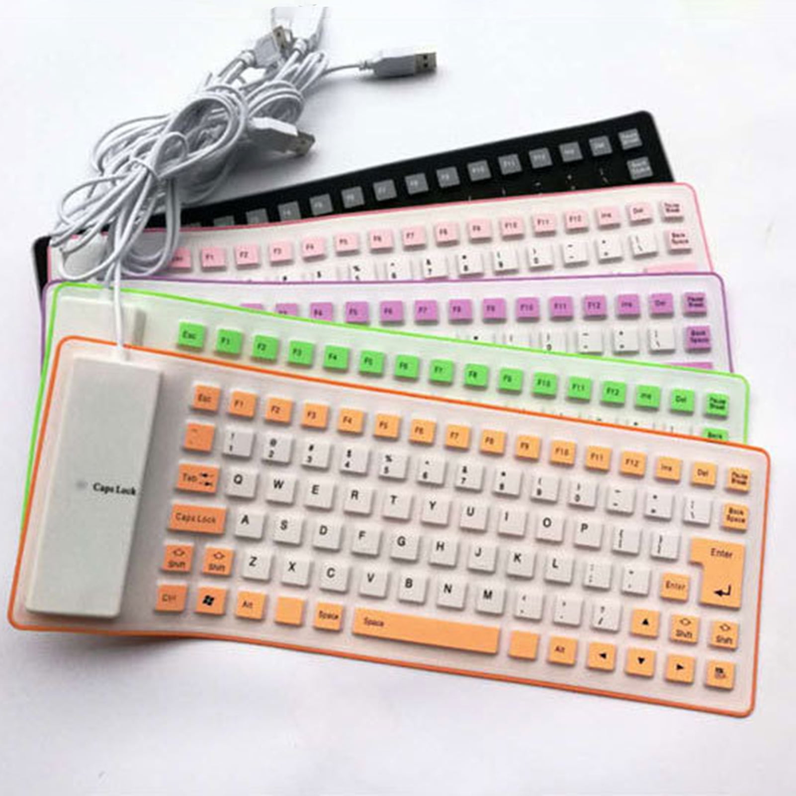 Portable Silent Foldable Silicone Keyboard USB Wired Flexible Soft ...