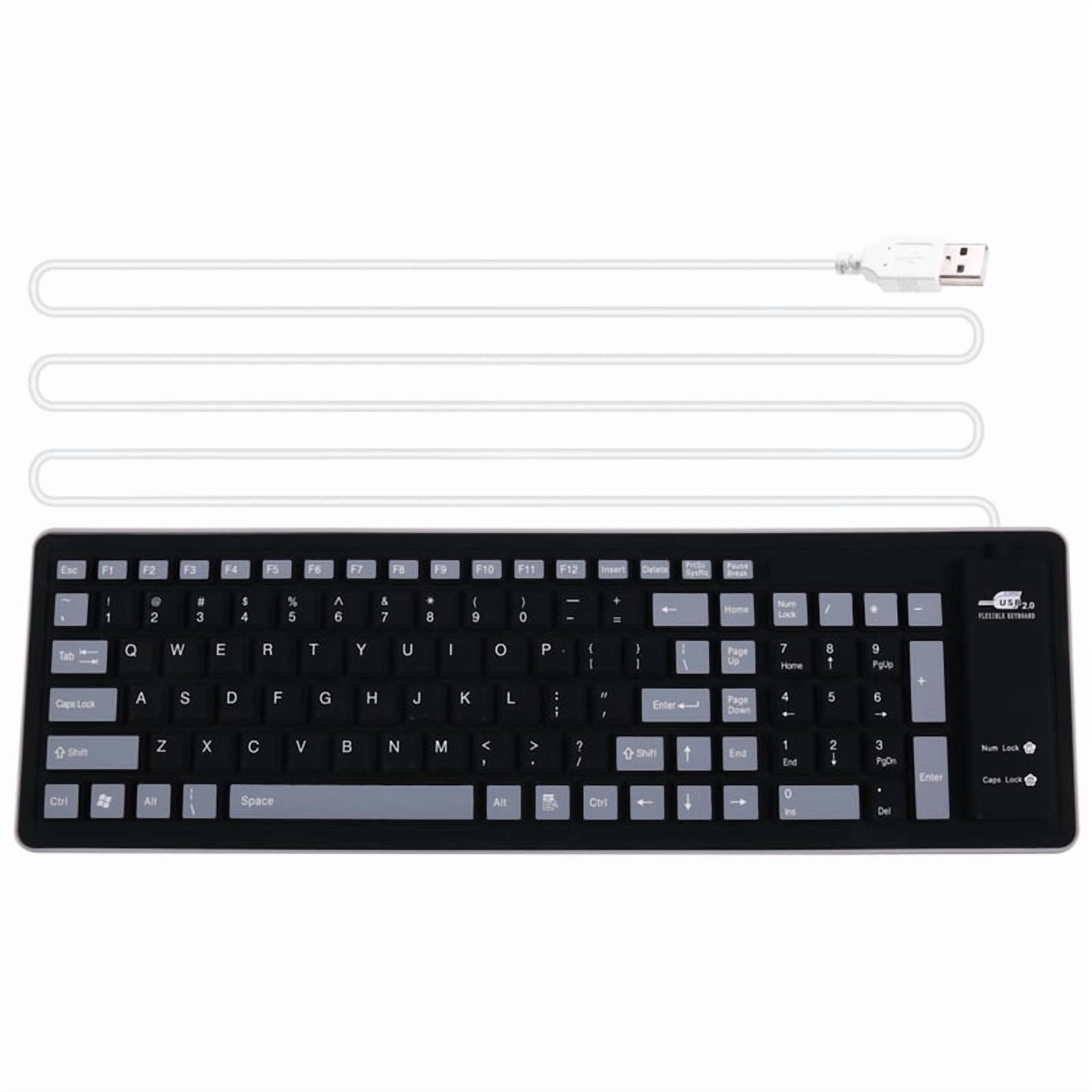 Portable Silent Foldable Silicone Keyboard Usb Flexible Soft Waterproof ...