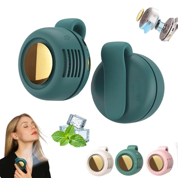 Portable Silent Mini Bladeless Electric Fan, Small Fan Clip on for Shirt Waist, Rechargeable Wearable Fan, 3 Speeds, Hands Free Wearable personal Fans for Outdoor Travel Office