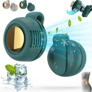 Portable Silent Mini Bladeless Fan Clip On, Small Clip Fan,Waist Clip Mini Cyclone Bladeless Fan, 3 Wind Speeds, Fast Charging, Suitable For Outdoor, Travel And Office (Green)