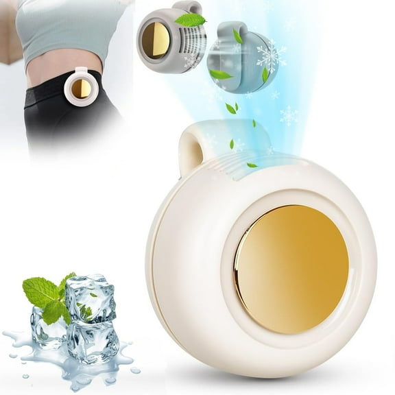 Portable Silent Mini Bladeless Fan Clip On, Small Clip Fan,Waist Clip Mini Cyclone Bladeless Fan, 3 Wind Speeds, Fast Charging, Suitable For Outdoor, Travel And Office (White)