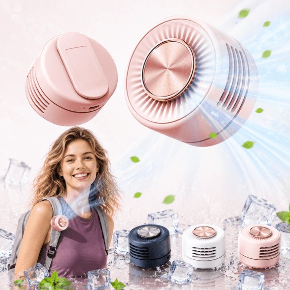 Portable Silent Mini Bladeless Fan Clip On,Waist Clip Mini Cyclone Bladeless Fan, 3 Wind Speeds, Fast Charging, Suitable For Outdoor, Travel And Office