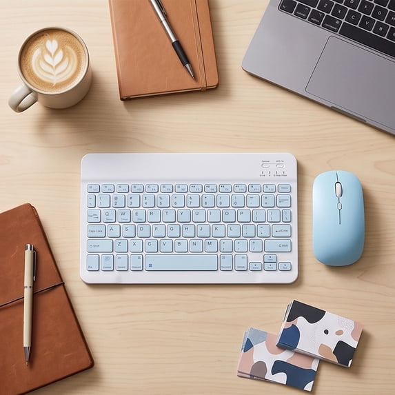 Portable Silent Wireless Keyboard and Mouse Set, Rechargeable Combo Business Office Supplies for Outdoor Work Travel Remote Use