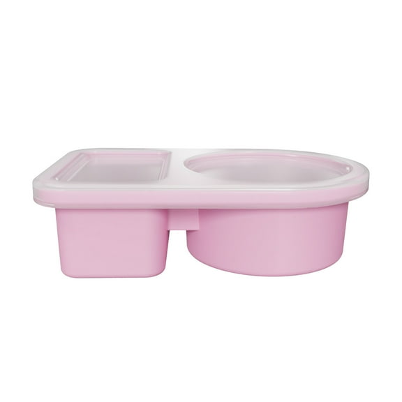 Portable Silicone Double Compartment Sauce Container With Lid For Dips And Snacks Pink 1 Count